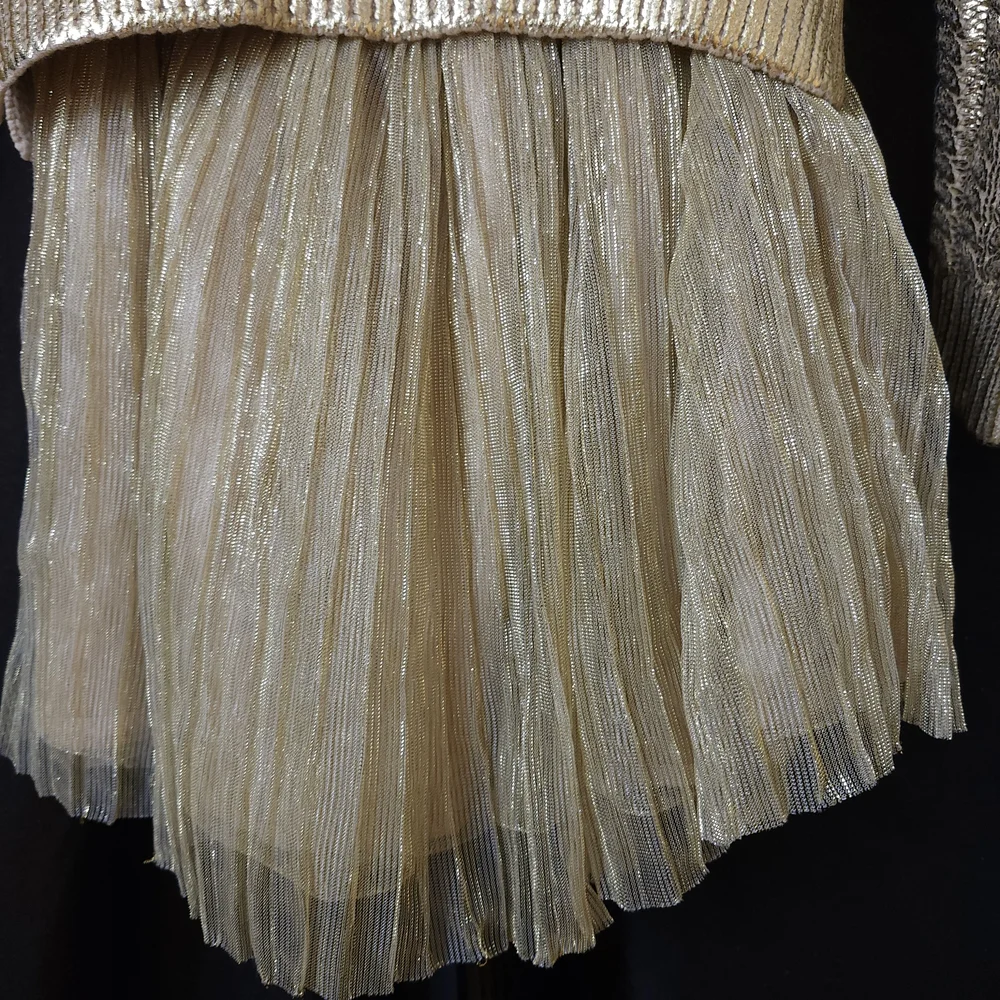 Girls Gold Long Sleeve Knit Top & Skirt Set - Picture 4 of 7